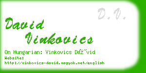 david vinkovics business card